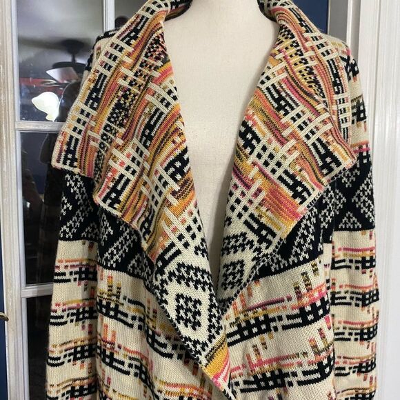 Baciano Open front cardigan Size X-Large Tribal print - Picture 3 of 7